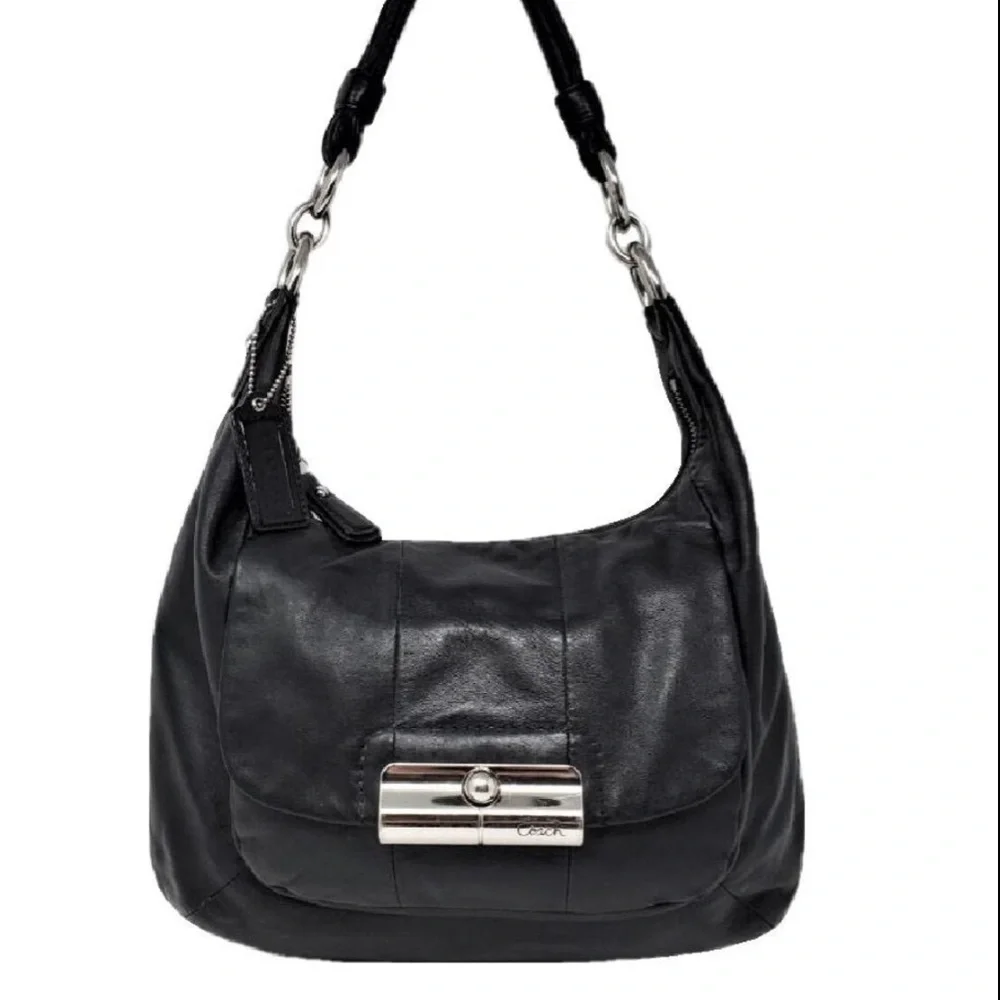 Vintage Coach🖤Black hobo bag slouch purse work bag travel bag